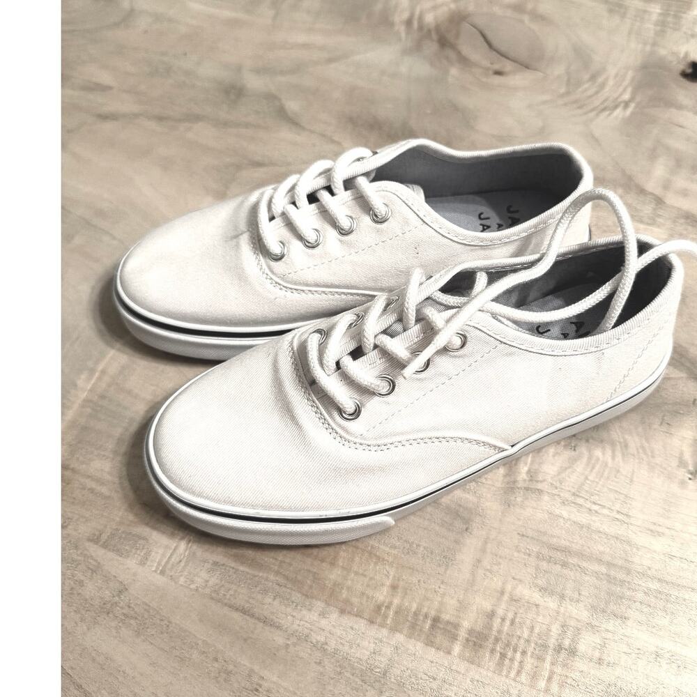 Janie and Jack Boys Classic Canvas Lace Up Sneakers White Size 2